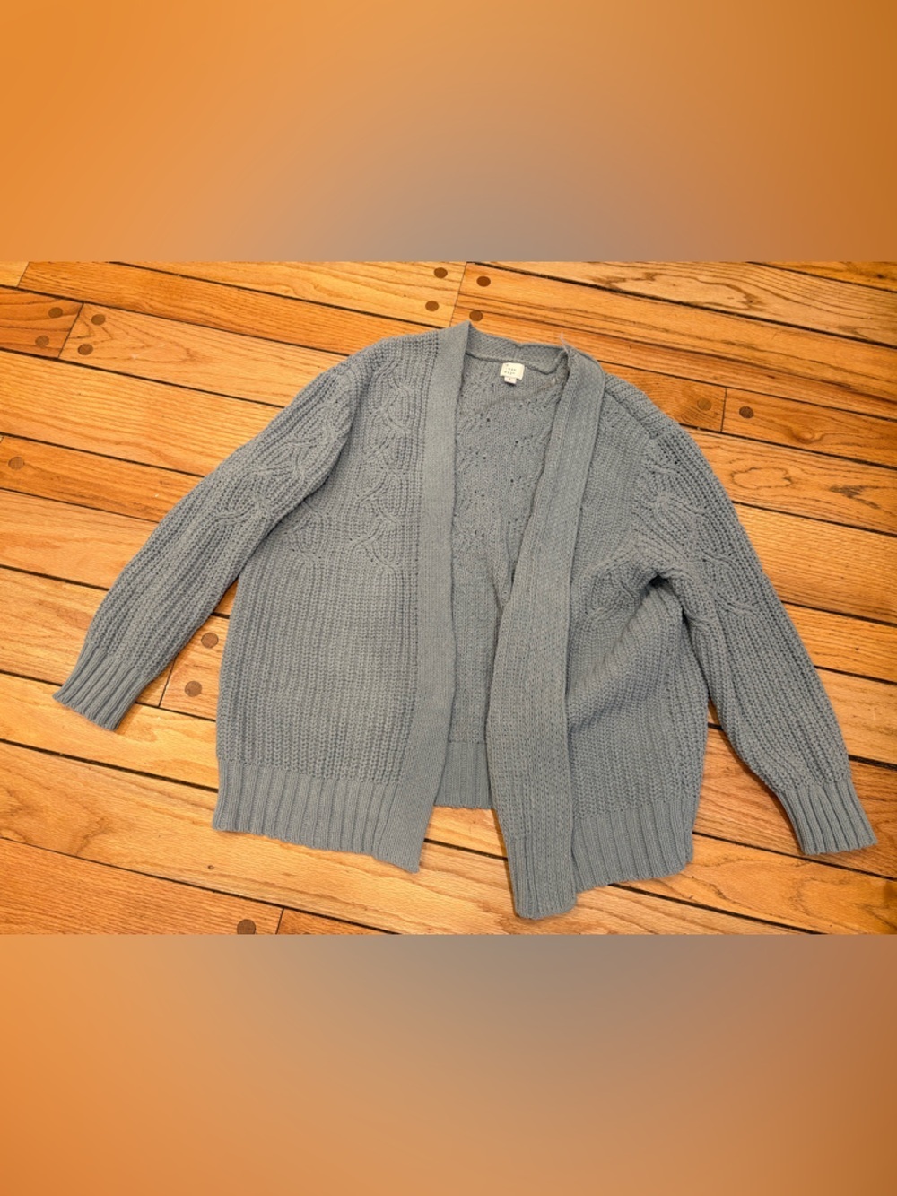 A New Day Light Blue Cable Knit Open Cardigan Sweater - Women's Large